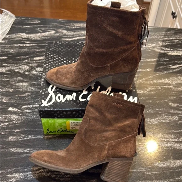 Sam Edelman Women's Brown Suede Ankle Boots - Picture 4 of 15